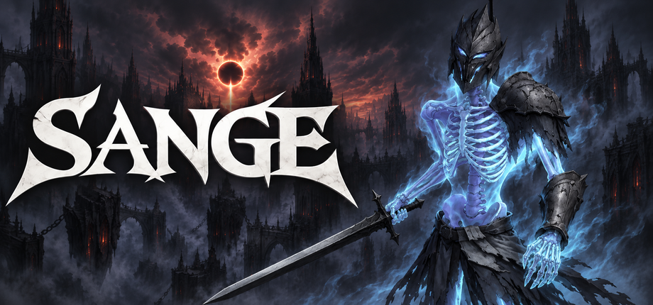 Sange key art featuring an armored skeletal warrior