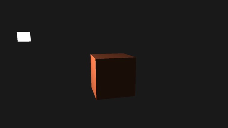 The light at the left: the left face is bright coral, the front face dark