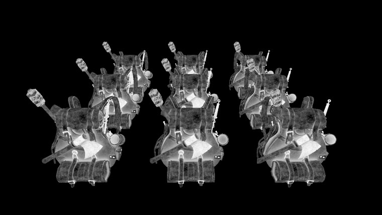 The specular target: metal parts bright, cloth dark