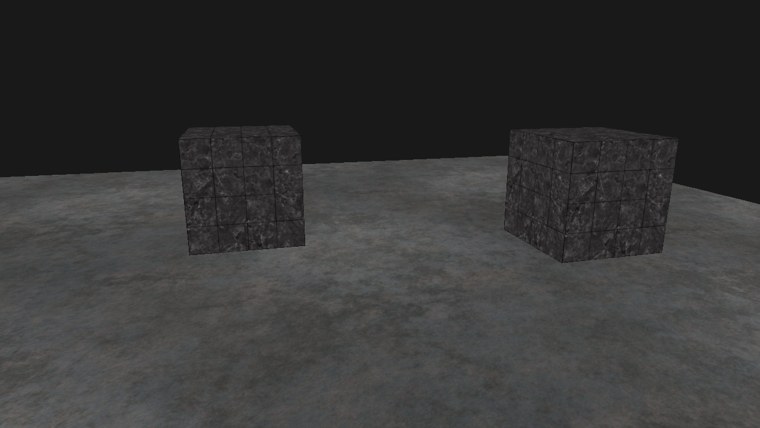 Back faces culled: the two cubes look exactly as without culling