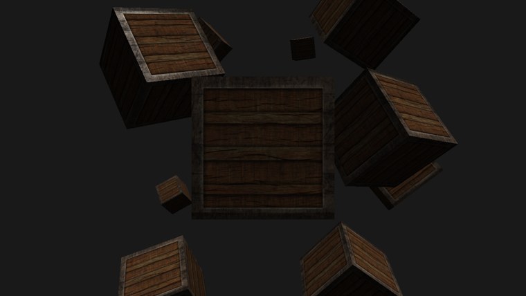 Ten crates under a directional light: every upward-facing side is lit the same way