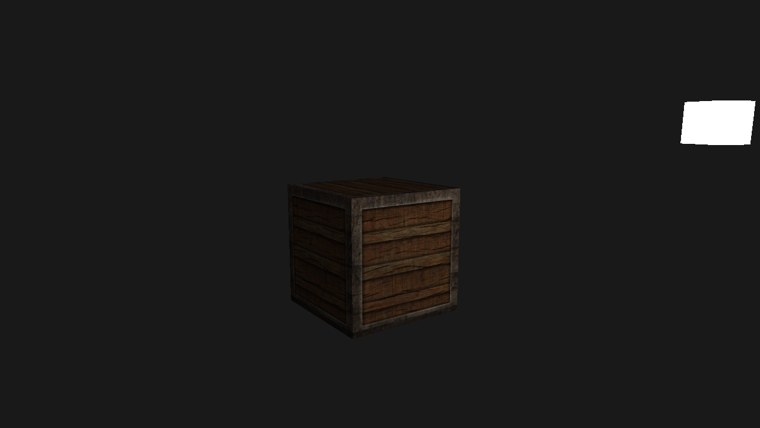 The crate a few seconds later, turned further round