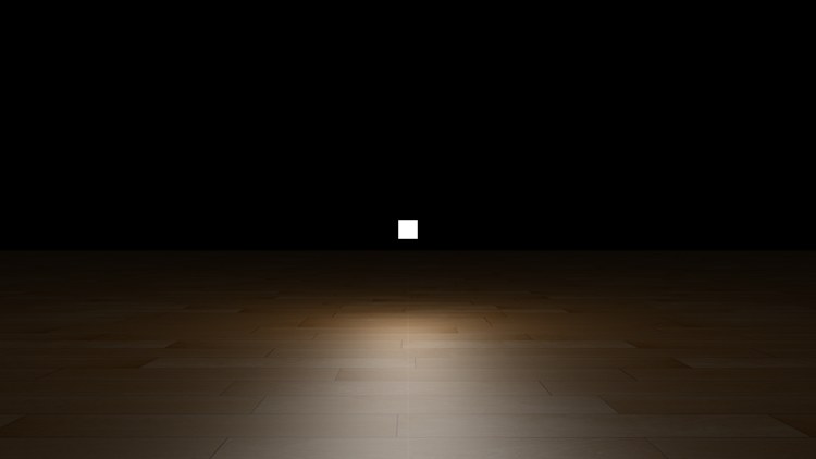 Blinn-Phong: the highlight on the floor fades out smoothly into the dark