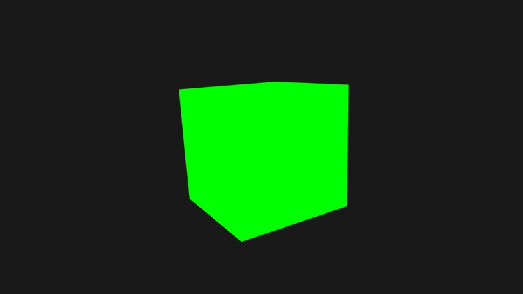The green cube with 4x MSAA