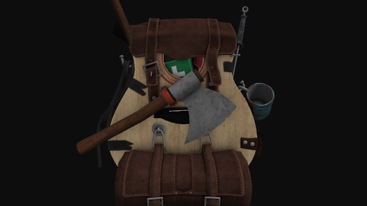 The backpack drawn normally