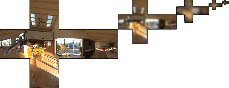 The environment cubemap at five mip levels, each smaller and blurrier than the last (LearnOpenGL's diagram)
